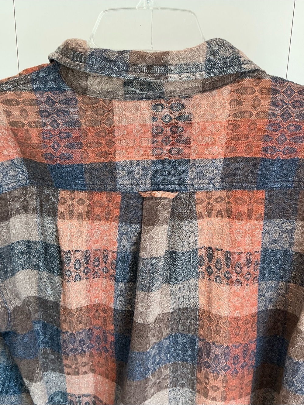 Carbon 2 Cobalt Men's Size Medium Plaid Button Down Shirt Long Sleeve Cotton - Picture 3 of 11